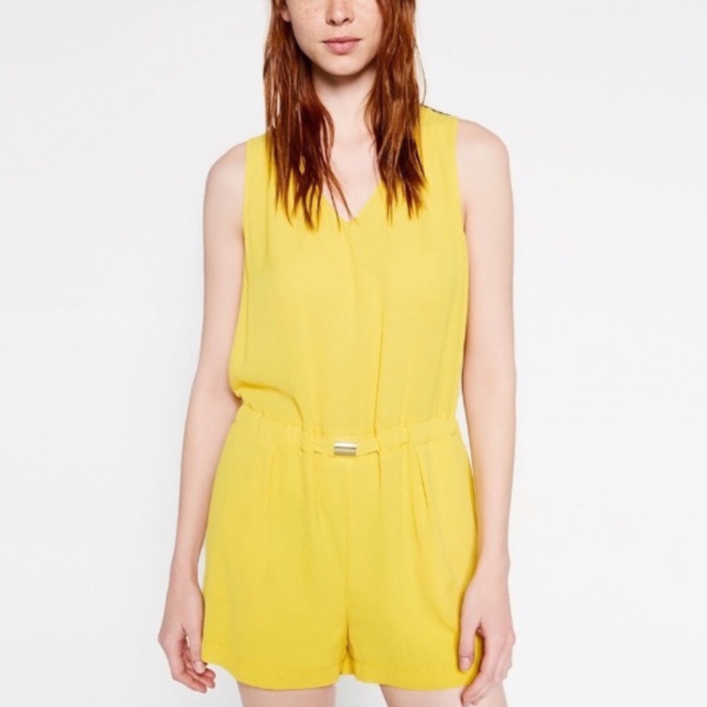 Zara | Yellow Open Back Romper S